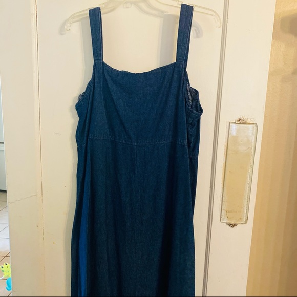 WOMENS COUNTRYWEAR CASUALS DENIM DRESS AND BLOUSE SET SIZE LARGE vintage Retro - Picture 6 of 14